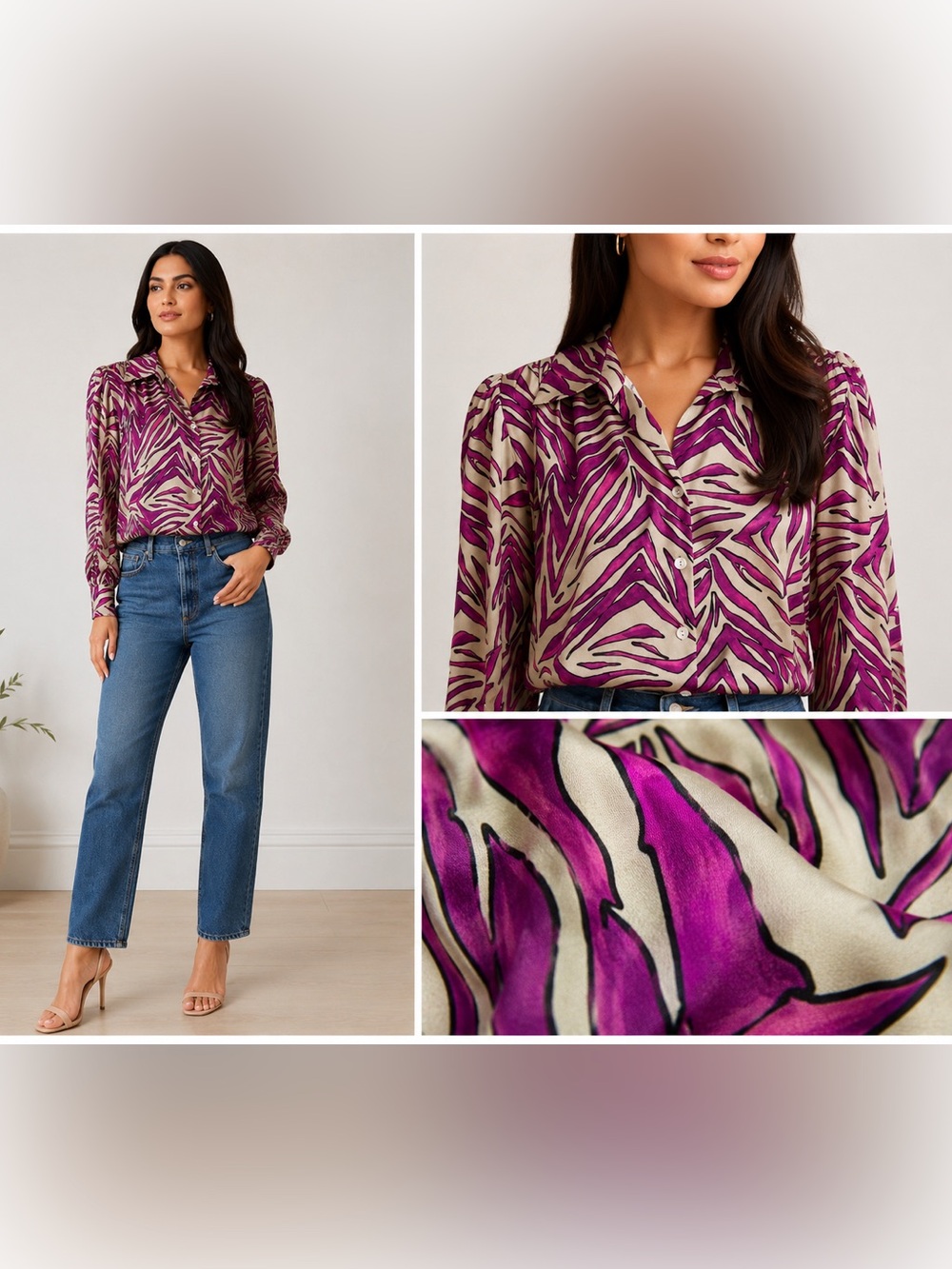 FIFTEEN TWENTY 100% Viscose Abstract Print Button Front Blouse NWT Size S